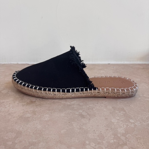 Splendid Black Jaycee Slip On Flat Mule Canvas Top Womens Size 8.5M - Picture 7 of 10